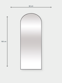 Miroir ovale sur pied en verre trempé Livia