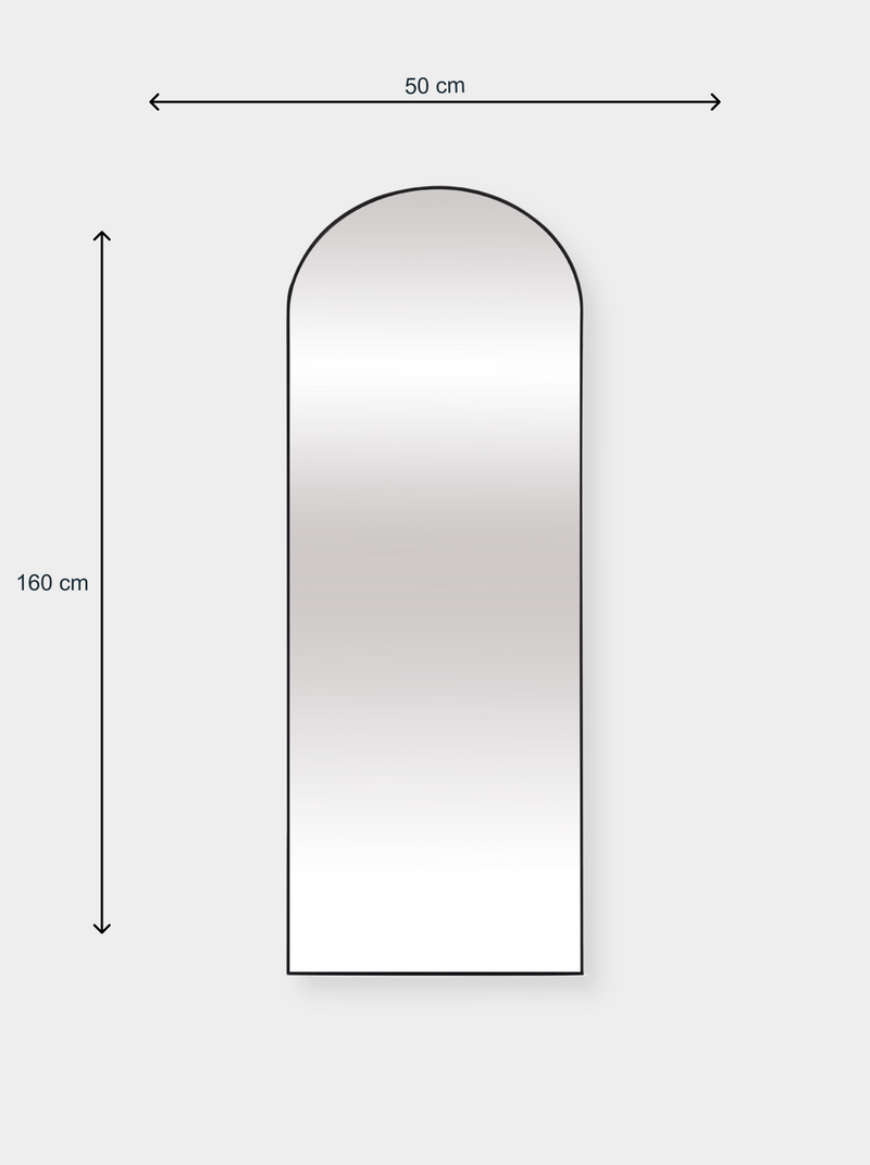 Oval stående spejl med hærdet glas Livia
