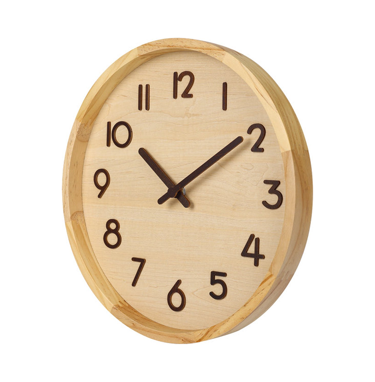 Wall clock Porto Nordic wooden style Ø 30 cm